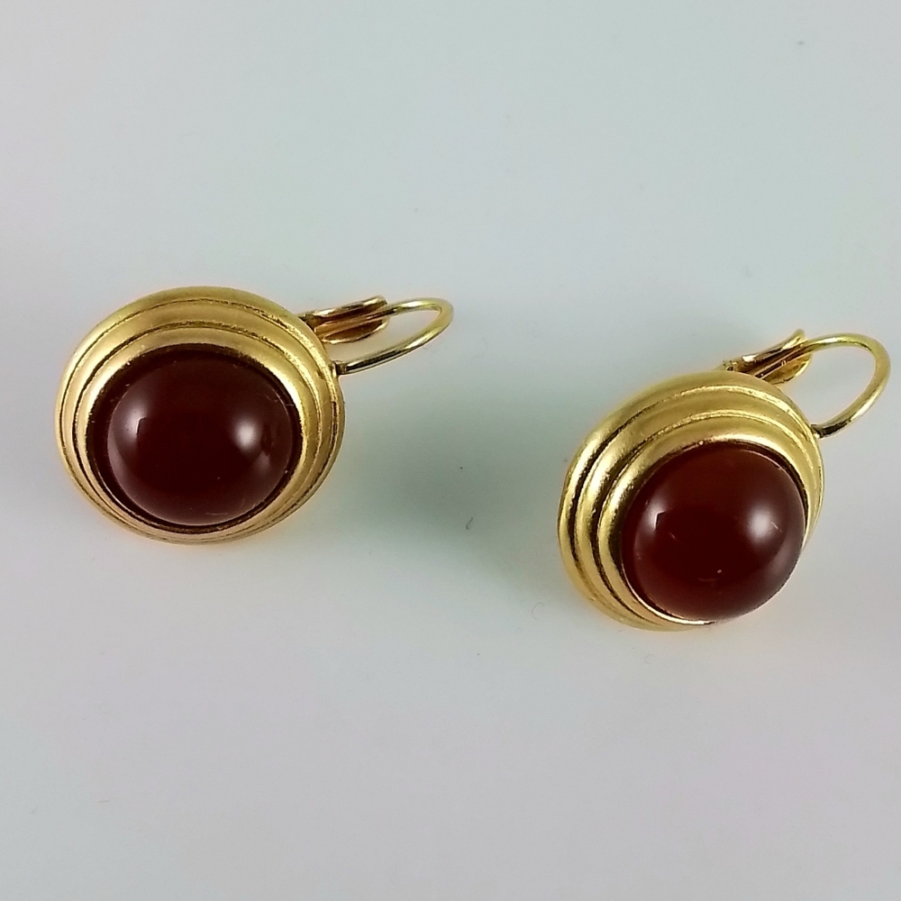 Carolee Pierced Signed Goldtone Fashion Earrings